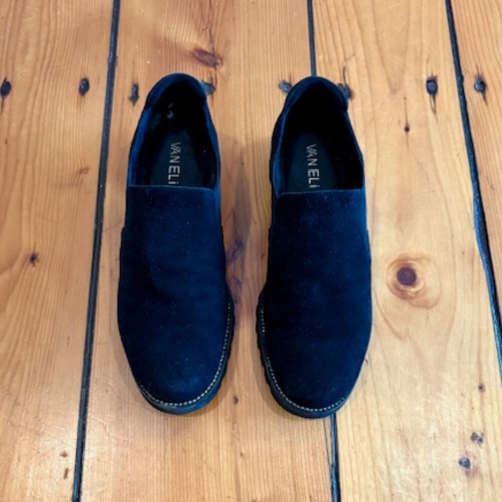 Women's VANELi Zivana weatherproof black suede loafers, size 7 - Picture 2 of 9